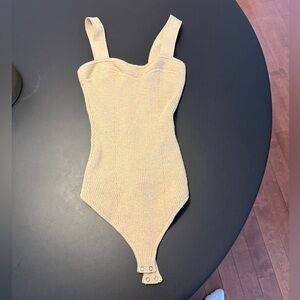 Abercrombie & Fitch Cream Knit Tank Bodysuit